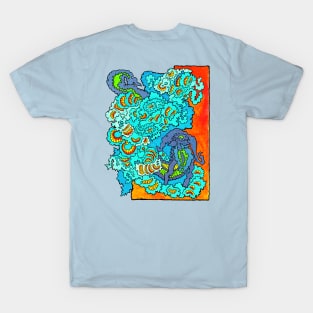 Other Worlds: Alien in a field of Shells T-Shirt